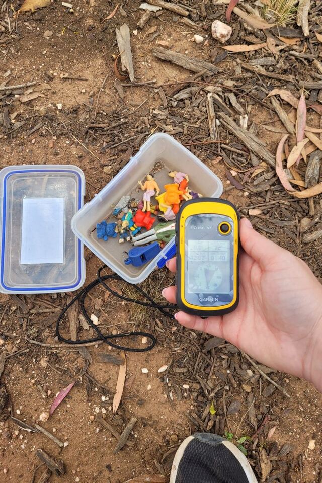 GPS device and geocache treasures