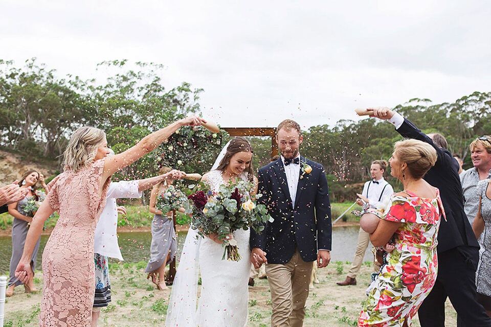 Confetti moment after the ceremony